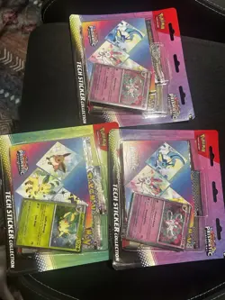 Pokemon TCG Scarlet & Violet Prismatic Evolutions Tech Sticker Pack Set Of 3 - Image 1