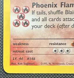 🌀Pokemon Blaines Moltres 1/132 Holo Swirl NM Gym Challenge WOTC Vintage Rare🌀 - Image 4