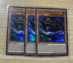 Yu-gi-oh! 3X Mega Fortress Whale Ultra Rare Holo LED9-EN016 Deep Duels X3 Lot - Image 1