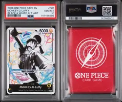 2026 One Piece English Monkey D Luffy ST29-001 Black & White Alt Art PSA 10 💎 - Image 2