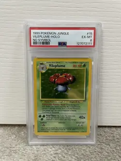 Pokemon TCG 1999 Vileplume Holo, No Symbol Jungle Card 15/64 Unlimited PSA 6 - Image 1