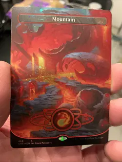 Foil - Mountain (489) (Borderless) (Galaxy Foil) - 489 / LP / English - Image 1