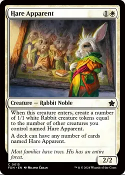 X 1 Hare Apparent NM-M Foundations FDN 015 MTG Magic The Gathering - Image 1