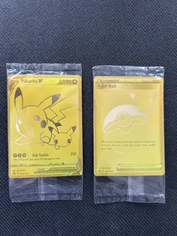 Pokemon Celebrations Pikachu V & PokeBall Gold Promos SWSH145 SWSH146 - Sealed - Image 1