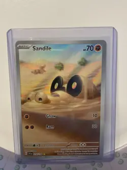 Pokemon TCG Sandile Scarlet & Violet Base Set 216/198 Holo Illustration Rare NM - Image 1