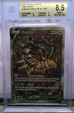 Pokemon Lost Origin Giratina V Ultra Rare Alt Art #186 Beckett 8.5 - Image 1
