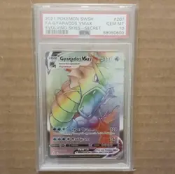 Pokemon Gyarados VMAX 207/203 PSA 10 Secret Rare Holo Evolving Skies - Image 1