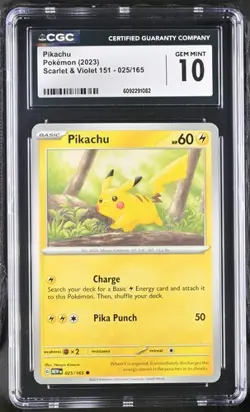 2023 Pokemon Scarlet & Violet 151 Pikachu 025/165 - CGC 10 - Gem Mint! - Image 1