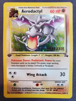 Excellent Condition 1st Edition Prerelease Aerodactyl Holo 1/62 Pokemon Card - Image 1