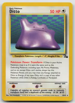 Pokemon Card Ditto (18) Rare Fossil 18/62 - Image 1