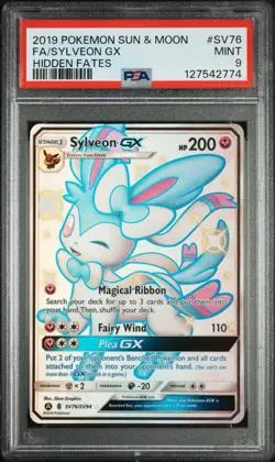 Pokemon Sylveon GX SV76/SV94 Hidden Fates Shiny Vault Full Art Holo PSA 9 - Image 1