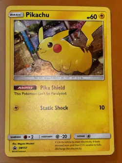 Pikachu SM157 Pokemon TCG Sun & Moon HOLO - BLACK STAR PROMO - MP/LP - Image 1