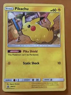 Pikachu SM157 Pokemon TCG Sun & Moon HOLO - BLACK STAR PROMO - MP/LP - Image 2