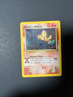 Pokemon TCG Blaine's Moltres Gym Heroes 1/132 Unlimited Edition Holo Rare - Image 2