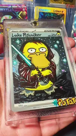 Pokemon Misty's Psyduck 193/182 SV10 Destined Rivals Hand Draw DIY Holo energy - Image 2