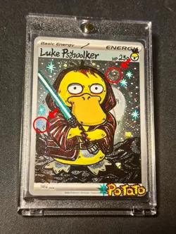 Pokemon Misty's Psyduck 193/182 SV10 Destined Rivals Hand Draw DIY Holo energy - Image 4