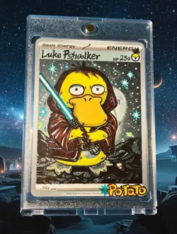 Pokemon Misty's Psyduck 193/182 SV10 Destined Rivals Hand Draw DIY Holo energy - Image 5