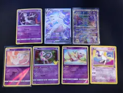 Pokemon Mew & Mewtwo Lot (8 Cards) + Ancient Mew Promo – Heavy Play/Damaged - Image 1