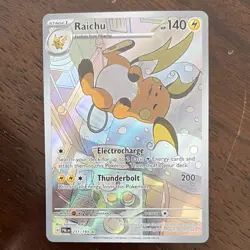 Raichu Full Art Rare Holo Pokemon Card 211/193 Paldea Evolved 140 HP - Image 1