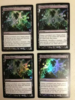 MTG MAGIC THE GATHERING : Graveborn Cabal Therapy Foil Cards x4 - Image 1