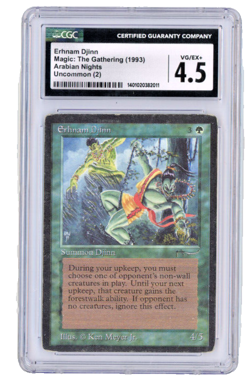 1993 Magic the Gathering MtG ARABIAN NIGHTS Erhnam Djinn CGC 4.5 - Image 1