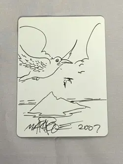 MTG Fraction Jackson Artist Proof Bird Sketch and Signature Signed Poole - Image 2