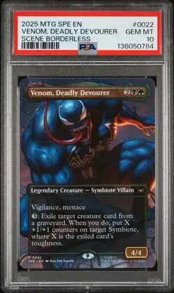 PSA 10 MAGIC THE GATHERING SPIDER-MAN ETERNAL VENOM, DEADLY DEVOURER BORDERLESS - Image 1