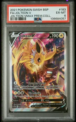 Pokemon Jolteon V Full Art Holo Promo SWSH183 Sword & Shield PSA 6 2021 - Image 1