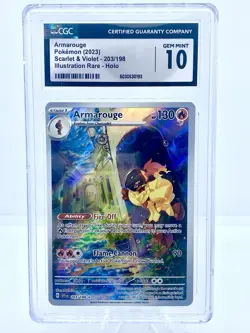 Pokemon Armarouge 203/198 SV01 Scarlet & Violet CGC 10 Illustration Rare Holo - Image 1
