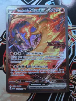 Pokemon TCG Team Rocket’s Moltres Ex 229/182 SIR Stamped Promo (Destined Rivals) - Image 1