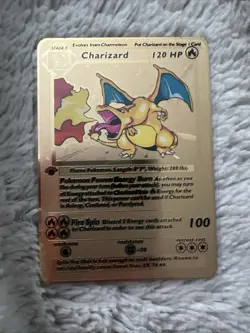 Pokemon TCG Gold Metal Charizard 1st Edition Collectible - Image 1