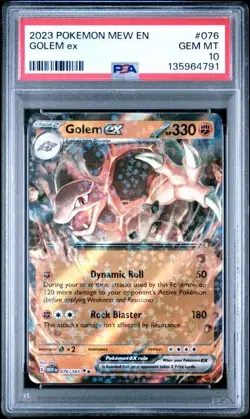2023 TCG Pokemon Scarlet & Violet 151 | Golem EX #076 | PSA 10 GEM MT - Image 1