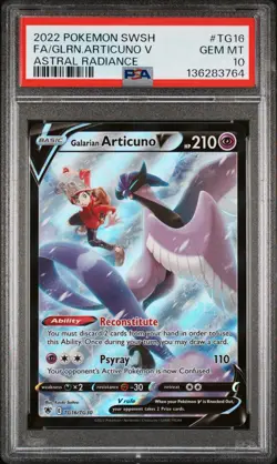 Pokemon Astral Radiance Galarian Articuno V TG16/TG30 PSA 10 Gem Mint - Image 1