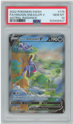 2022 Pokemon Sword & Shield FA Hisuian Sneasler V Astral Radiance #175 PSA 10 - Image 1