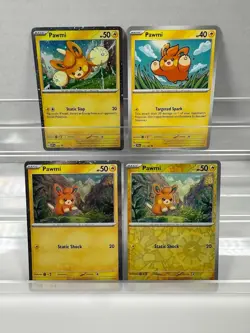 Pokemon Lot of Cards and Stickers All Pawmi #921 Pawmi Only Pokemon Lot of 28 - Image 3