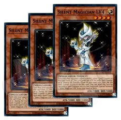 Yugioh - Silent Magician LV4 x 3 - NM - Plus Free Holographic Card - Image 1