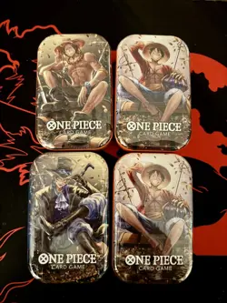 One Piece Card TCG Vol 2 Mini Tin - Set of 4 - (TS-O2, OP-13) Brand New / Sealed - Image 1