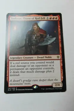 MTG Torbran Thane of Red Fell x1- -Throne of Eldraine-Mod/Hvy Play - Image 1
