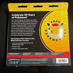 Pokemon TCG 2026 Pokemon Day 30th Anniversary Sealed Box Pikachu Promo 3 Packs - Image 2