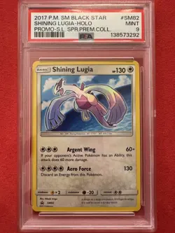 2017 POKEMON SM BLACK STAR PROMO #SM82 SHINING LUGIA-HOLO PSA 9 - Image 1