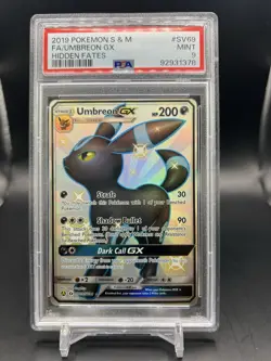 2019 POKEMON SUN AND MOON UMBREON GX HIDDEN FATES SV69/SV94 PSA 9 - Image 1