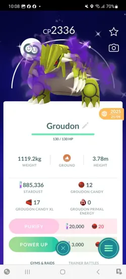 Pokemon Go (Stage 41) Shiny Shadow Groudon ( 50 Shinys ) - Image 2