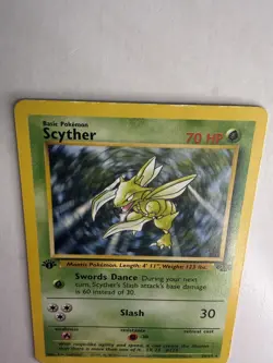 Pokemon TCG Scyther 1st Edition Non-Holo Jungle (1999) 26/64 WOTC Condition MP - Image 3