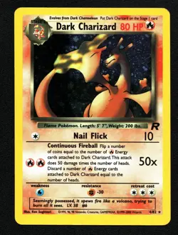 ​Dark Charizard Holo 4/82 Unlimited Team Rocket WOTC Pokemon Card LP Vintage - Image 1