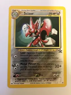 2001 Scizor Pokemon Black Star Promo Scizor #33 - LP - Image 1