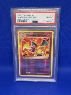 2016 Pokemon XY Charizard Reverse Foil Holo Evolutions #11 PSA 8 - Image 1