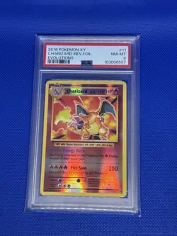 2016 Pokemon XY Charizard Reverse Foil Holo Evolutions #11 PSA 8 - Image 3