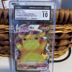 Pokemon Pikachu VMAX SWSH062 Celebrations Holo Promo CGC 10 - Image 1