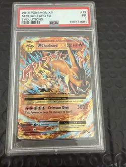 2014 POKEMON XY FLASHFIRE #13 M CHARIZARD EX PSA 1 - Image 1