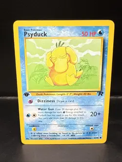 Pokemon TCG WOTC 1st Edition Team Rocket Psyduck 65/82 Common D - Image 1